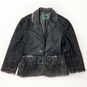Urban Outfitters Lux Women's Distressed Denim Jacket Size Large Deep Discount